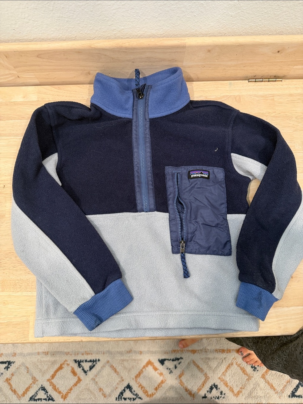 Patagonia Navy & Light Blue Half-Zip Fleece Pullover